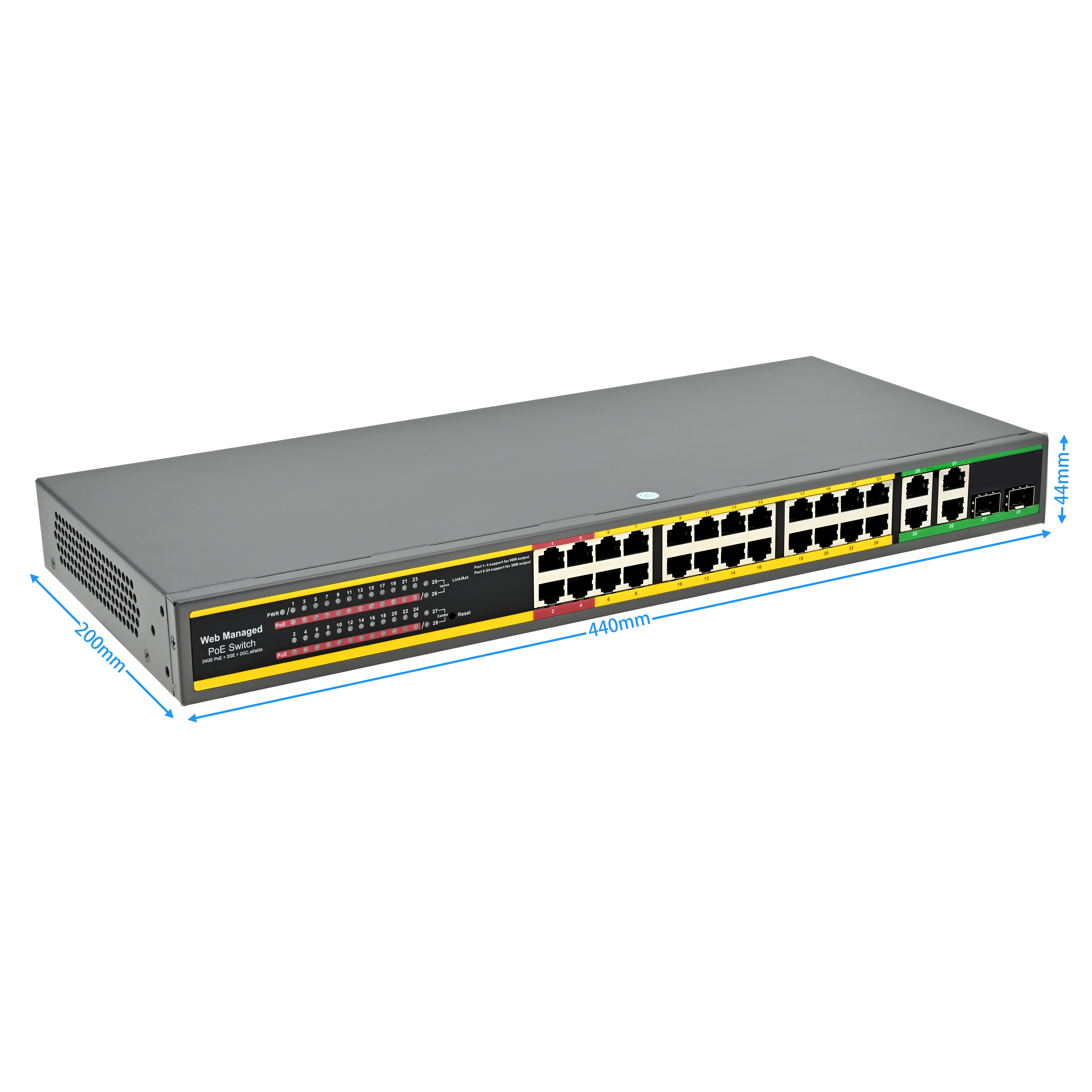 28 Port Gigabit Lite Managed PoE++ Switch - CENTROPOWER