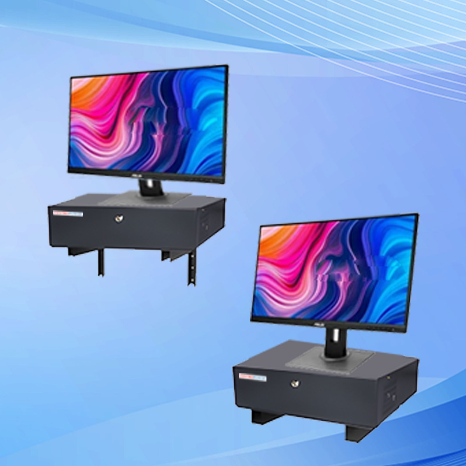 CENTROPOWER DVR ロックボックス NVR セキュリティロックボックス 高耐久 16ゲージ スチール ACファン付き 壁または床取り付けエンクロージャ用 (18 x 18 x 5イ DVR ⁄ NVR Lock Box with Coded Lock \u0026 Fan - CENTROPOWER